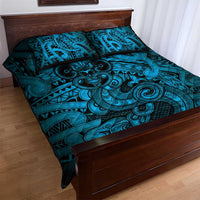 Aotearoa Maori Hei Tiki Quilt Bed Set Kikorangi Kowhaiwhai Puhoro Motif LT9 - Polynesian Pride