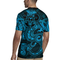 Aotearoa Maori Hei Tiki Rugby Jersey Kikorangi Kowhaiwhai Puhoro Motif LT9 - Polynesian Pride