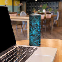 Aotearoa Maori Hei Tiki Skinny Tumbler Kikorangi Kowhaiwhai Puhoro Motif LT9 - Polynesian Pride