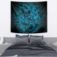 Aotearoa Maori Hei Tiki Tapestry Kikorangi Kowhaiwhai Puhoro Motif