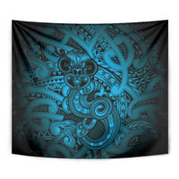 Aotearoa Maori Hei Tiki Tapestry Kikorangi Kowhaiwhai Puhoro Motif