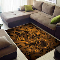 Aotearoa Maori Hei Tiki Area Rug Koura Kowhaiwhai Puhoro Motif