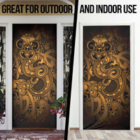 Aotearoa Maori Hei Tiki Door Cover Koura Kowhaiwhai Puhoro Motif LT9 - Polynesian Pride