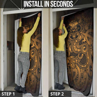 Aotearoa Maori Hei Tiki Door Cover Koura Kowhaiwhai Puhoro Motif LT9 - Polynesian Pride