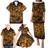 Aotearoa Maori Hei Tiki Family Matching Puletasi and Hawaiian Shirt Koura Kowhaiwhai Puhoro Motif LT9 - Polynesian Pride