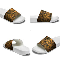 Aotearoa Maori Hei Tiki Slide Sandals Koura Kowhaiwhai Puhoro Motif