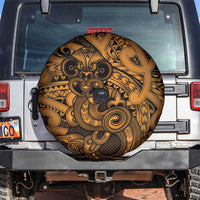Aotearoa Maori Hei Tiki Spare Tire Cover Koura Kowhaiwhai Puhoro Motif LT9 Gold - Polynesian Pride