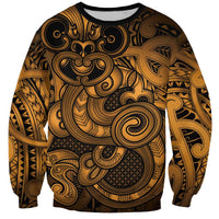 Aotearoa Maori Hei Tiki Sweatshirt Koura Kowhaiwhai Puhoro Motif