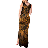 Aotearoa Maori Hei Tiki Tank Maxi Dress Koura Kowhaiwhai Puhoro Motif LT9 - Polynesian Pride