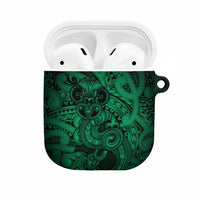 Aotearoa Maori Hei Tiki AirPods Case Kakariki Kowhaiwhai Puhoro Motif LT9 Green - Polynesian Pride