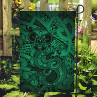 Aotearoa Maori Hei Tiki Garden Flag Kakariki Kowhaiwhai Puhoro Motif