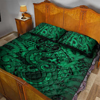 Aotearoa Maori Hei Tiki Quilt Bed Set Kakariki Kowhaiwhai Puhoro Motif LT9 - Polynesian Pride