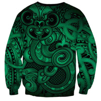 Aotearoa Maori Hei Tiki Sweatshirt Kakariki Kowhaiwhai Puhoro Motif