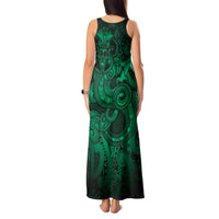 Aotearoa Maori Hei Tiki Tank Maxi Dress Kakariki Kowhaiwhai Puhoro Motif LT9 - Polynesian Pride