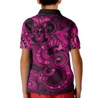 Aotearoa Maori Hei Tiki Kid Polo Shirt Mawhero Kowhaiwhai Puhoro Motif LT9 - Polynesian Pride