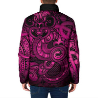 Aotearoa Maori Hei Tiki Padded Jacket Mawhero Kowhaiwhai Puhoro Motif