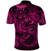 Aotearoa Maori Hei Tiki Polo Shirt Mawhero Kowhaiwhai Puhoro Motif LT9 - Polynesian Pride