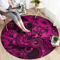 Aotearoa Maori Hei Tiki Round Carpet Mawhero Kowhaiwhai Puhoro Motif LT9 - Polynesian Pride
