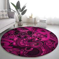 Aotearoa Maori Hei Tiki Round Carpet Mawhero Kowhaiwhai Puhoro Motif LT9 - Polynesian Pride