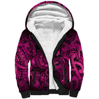 Aotearoa Maori Hei Tiki Sherpa Hoodie Mawhero Kowhaiwhai Puhoro Motif LT9 Unisex Pink - Polynesian Pride