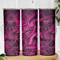 Aotearoa Maori Hei Tiki Skinny Tumbler Mawhero Kowhaiwhai Puhoro Motif LT9 - Polynesian Pride