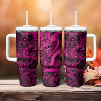 Aotearoa Maori Hei Tiki Tumbler With Handle Mawhero Kowhaiwhai Puhoro Motif LT9 - Polynesian Pride