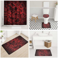 Aotearoa Maori Hei Tiki Bathroom Set Whero Kowhaiwhai Puhoro Motif LT9 - Polynesian Pride