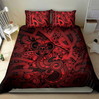 Aotearoa Maori Hei Tiki Bedding Set Whero Kowhaiwhai Puhoro Motif