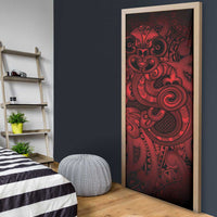 Aotearoa Maori Hei Tiki Door Cover Whero Kowhaiwhai Puhoro Motif LT9 - Polynesian Pride
