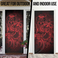 Aotearoa Maori Hei Tiki Door Cover Whero Kowhaiwhai Puhoro Motif LT9 - Polynesian Pride