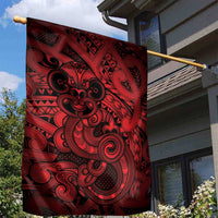 Aotearoa Maori Hei Tiki Garden Flag Whero Kowhaiwhai Puhoro Motif