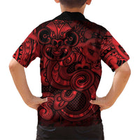 Aotearoa Maori Hei Tiki Kid Hawaiian Shirt Whero Kowhaiwhai Puhoro Motif LT9 - Polynesian Pride