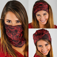 Aotearoa Maori Hei Tiki Neck Gaiter Whero Kowhaiwhai Puhoro Motif LT9 - Polynesian Pride