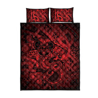 Aotearoa Maori Hei Tiki Quilt Bed Set Whero Kowhaiwhai Puhoro Motif LT9 - Polynesian Pride