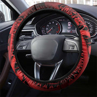 Aotearoa Maori Hei Tiki Steering Wheel Cover Whero Kowhaiwhai Puhoro Motif LT9 - Polynesian Pride