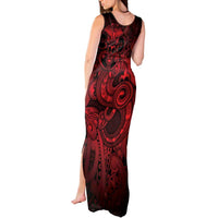 Aotearoa Maori Hei Tiki Tank Maxi Dress Whero Kowhaiwhai Puhoro Motif LT9 - Polynesian Pride