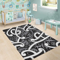 Aotearoa Maori Kowhaiwhai Area Rug Kiwikiwi Puhoro and Patiki