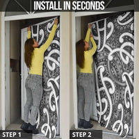 Aotearoa Maori Kowhaiwhai Door Cover Kiwikiwi Puhoro and Patiki