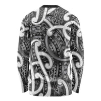 Aotearoa Maori Kowhaiwhai Long Sleeve Shirt Kiwikiwi Puhoro and Patiki