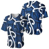 Aotearoa Maori Kowhaiwhai Baseball Jersey Kikorangi Puhoro and Patiki