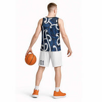 Aotearoa Maori Kowhaiwhai Basketball Jersey Kikorangi Puhoro and Patiki LT9 - Polynesian Pride