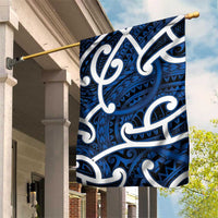 Aotearoa Maori Kowhaiwhai Garden Flag Kikorangi Puhoro and Patiki