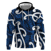 Aotearoa Maori Kowhaiwhai Hoodie Kikorangi Puhoro and Patiki LT9 Pullover Hoodie Blue - Polynesian Pride