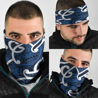 Aotearoa Maori Kowhaiwhai Neck Gaiter Kikorangi Puhoro and Patiki