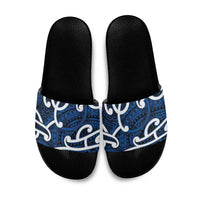 Aotearoa Maori Kowhaiwhai Slide Sandals Kikorangi Puhoro and Patiki