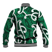 Aotearoa Maori Kowhaiwhai Baseball Jacket Kakariki Puhoro and Patiki
