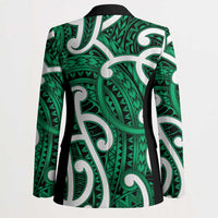 Aotearoa Maori Kowhaiwhai Blazer Kakariki Puhoro and Patiki