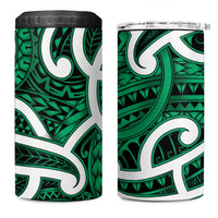 Aotearoa Maori Kowhaiwhai 4 in 1 Can Cooler Tumbler Kakariki Puhoro and Patiki LT9 One Size: 16 oz Green - Polynesian Pride