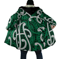Aotearoa Maori Kowhaiwhai Cloak Kakariki Puhoro and Patiki