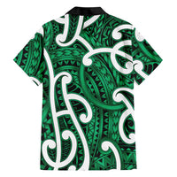 Aotearoa Maori Kowhaiwhai Family Matching Tank Maxi Dress and Hawaiian Shirt Kakariki Puhoro and Patiki LT9 - Polynesian Pride